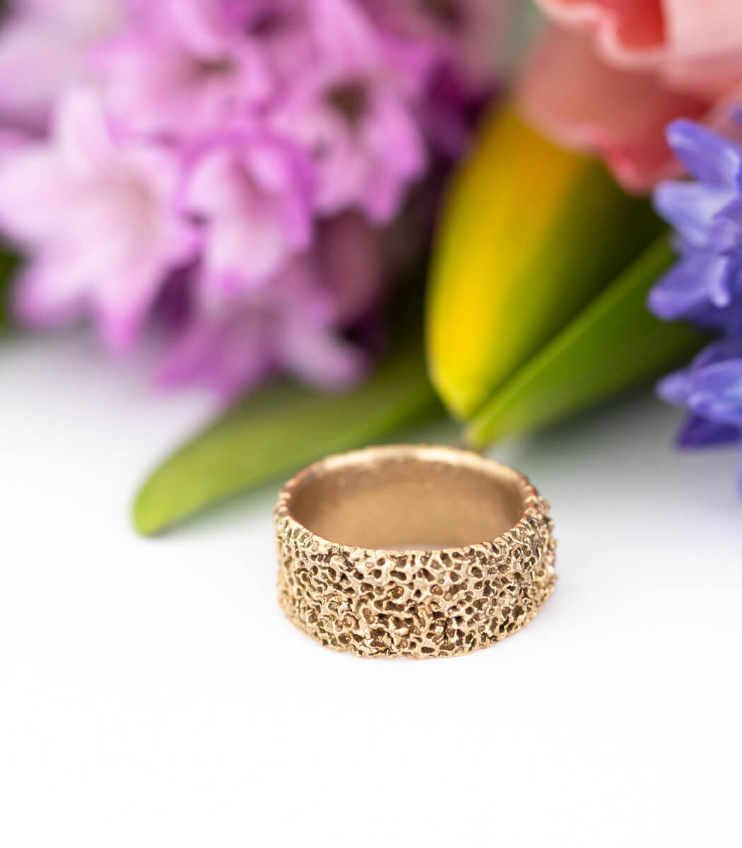 Bronze Ring Korallenstruktur Gr. 57