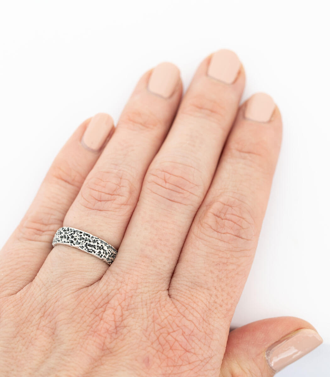 Silber Ring Korallenstruktur Gr. 52