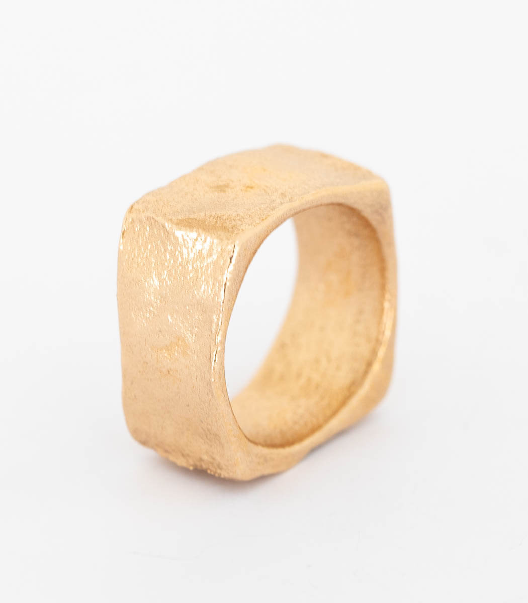 Bronze Ring Steinstruktur Gr. 56