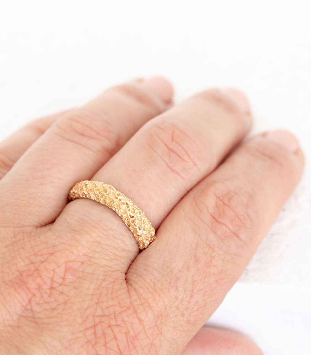 Bronze Ring Korallenstruktur Gr. 59