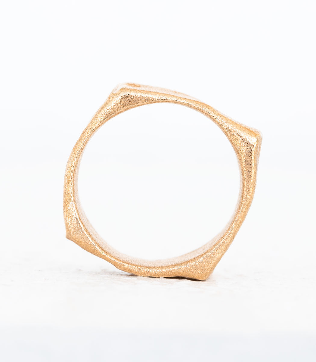Bronze Ring Steinstruktur schmal Gr. 56