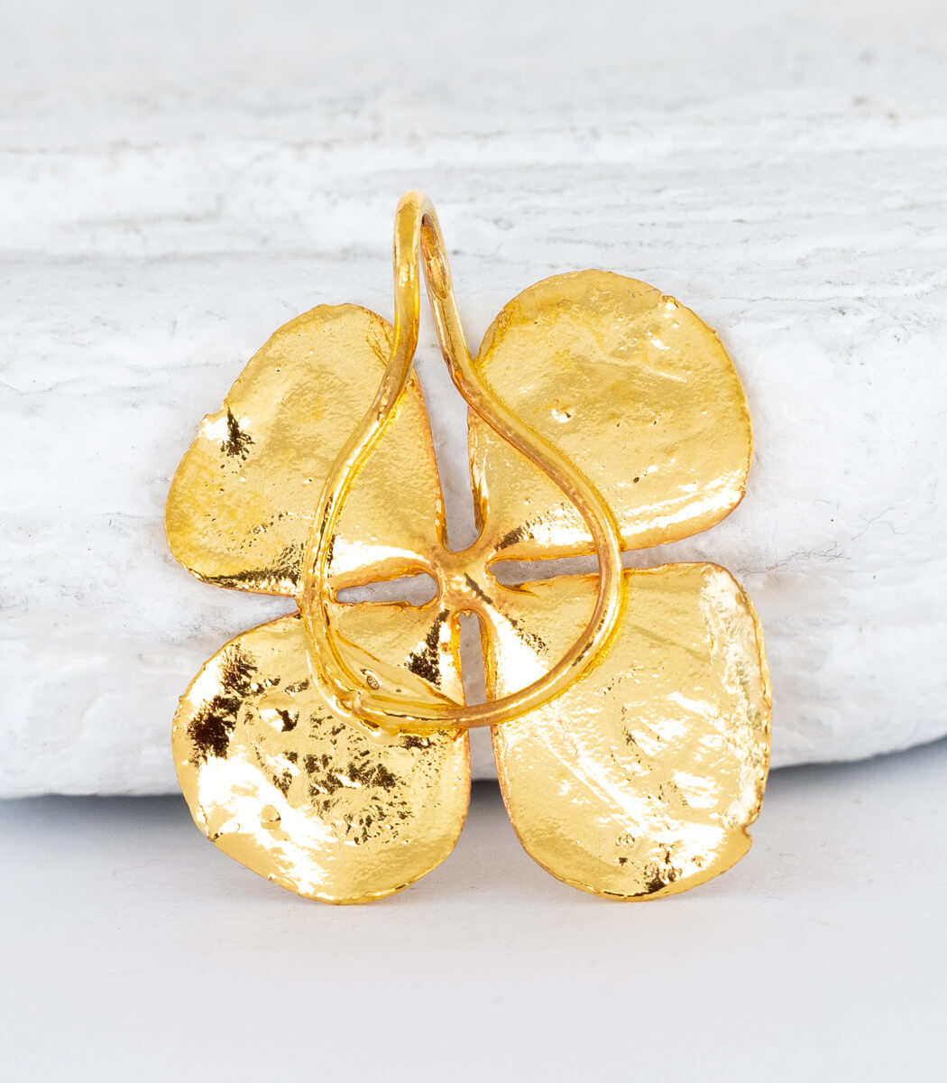 Glücksklee Anhänger Gold