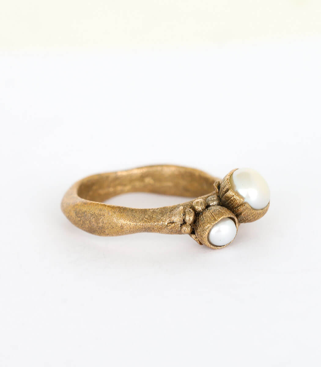 Bronze Ring Blütenkelch Gr. 53
