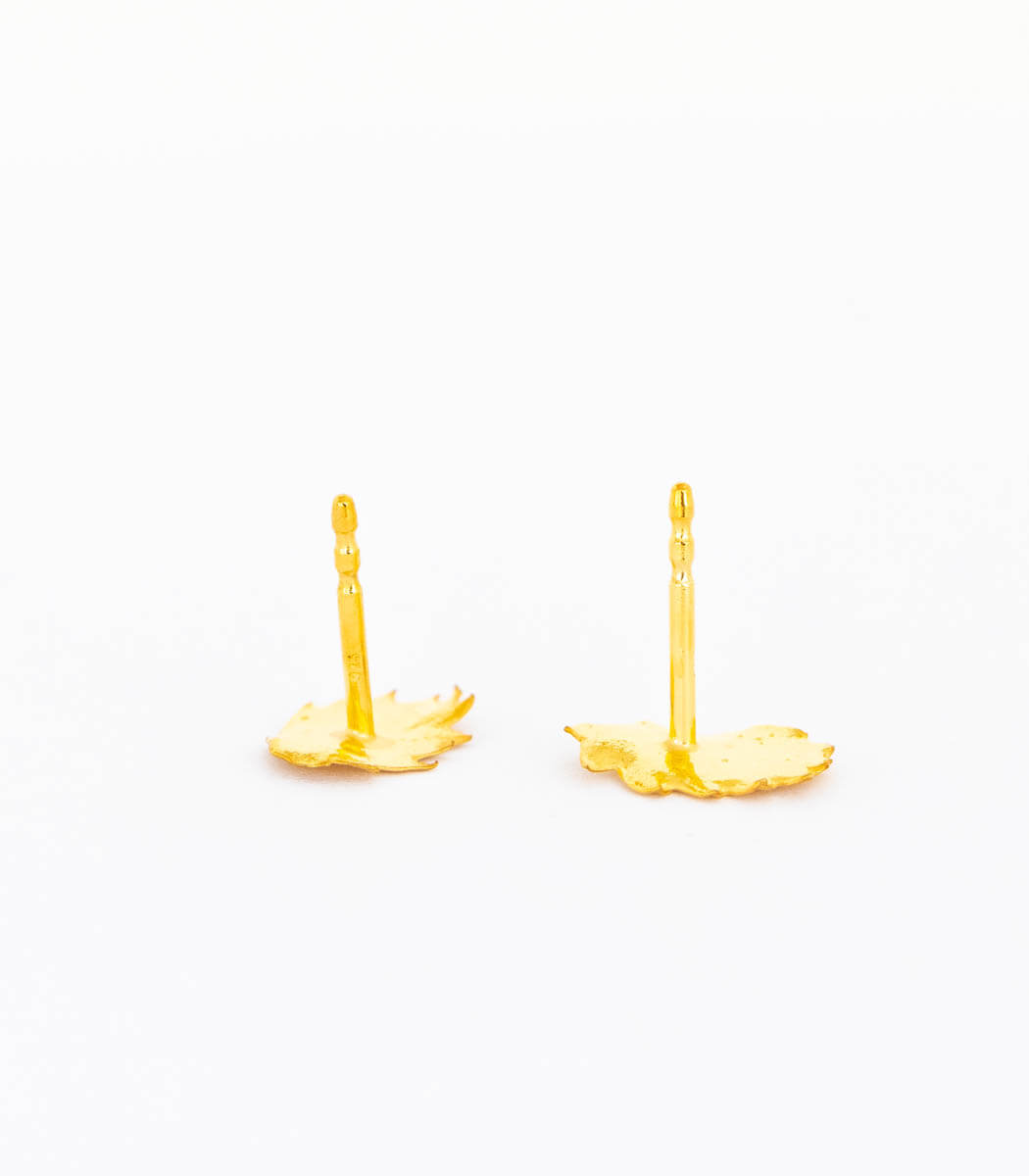 Gold Ohrstecker Erdbeerblatt