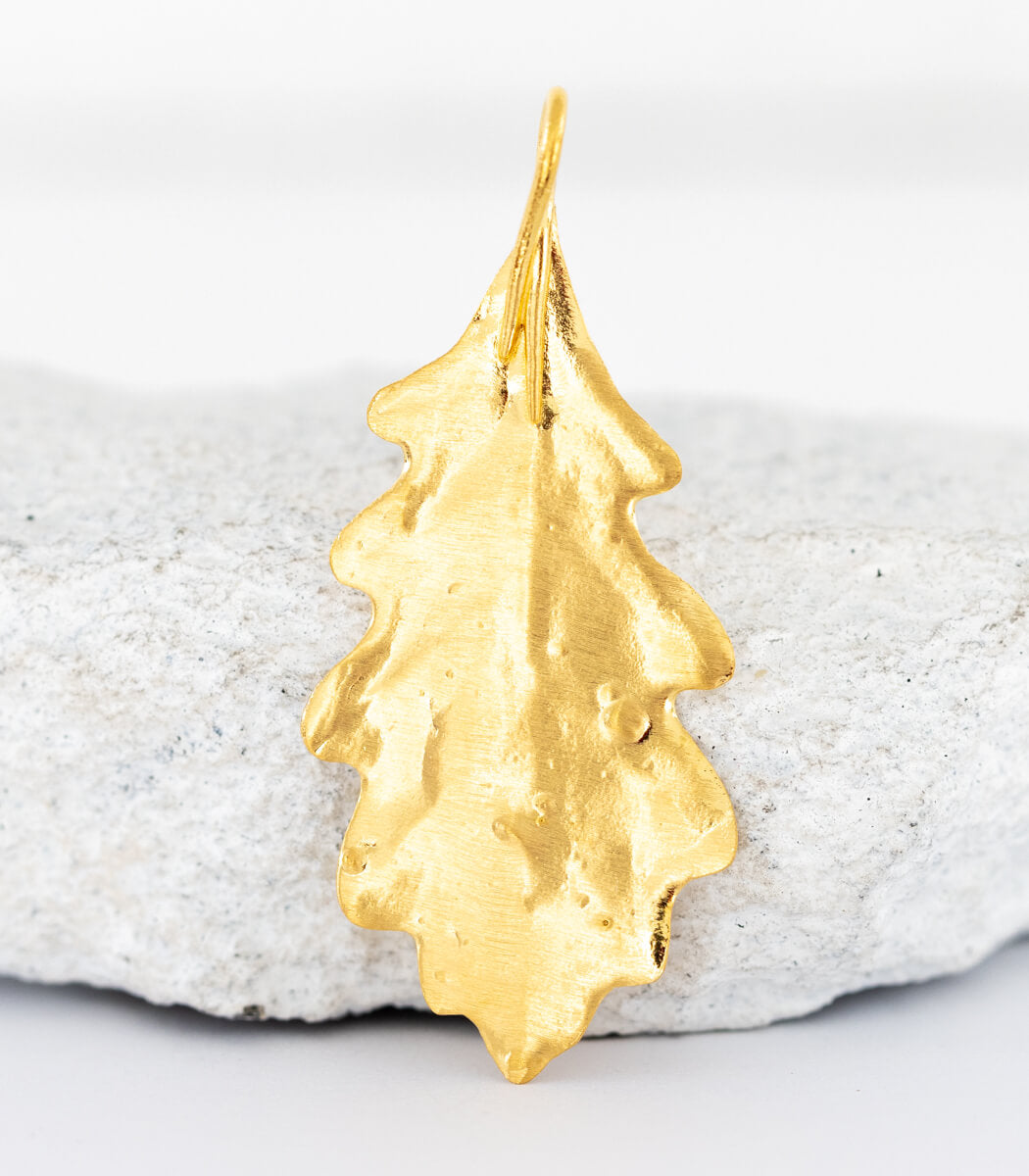 Eichenblatt Anhänger Gold