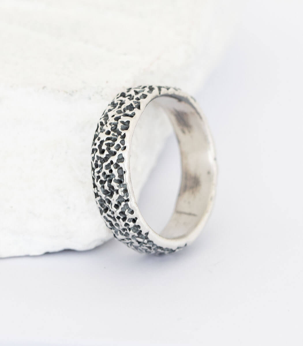 Silber Ring Korallenstruktur Gr. 52
