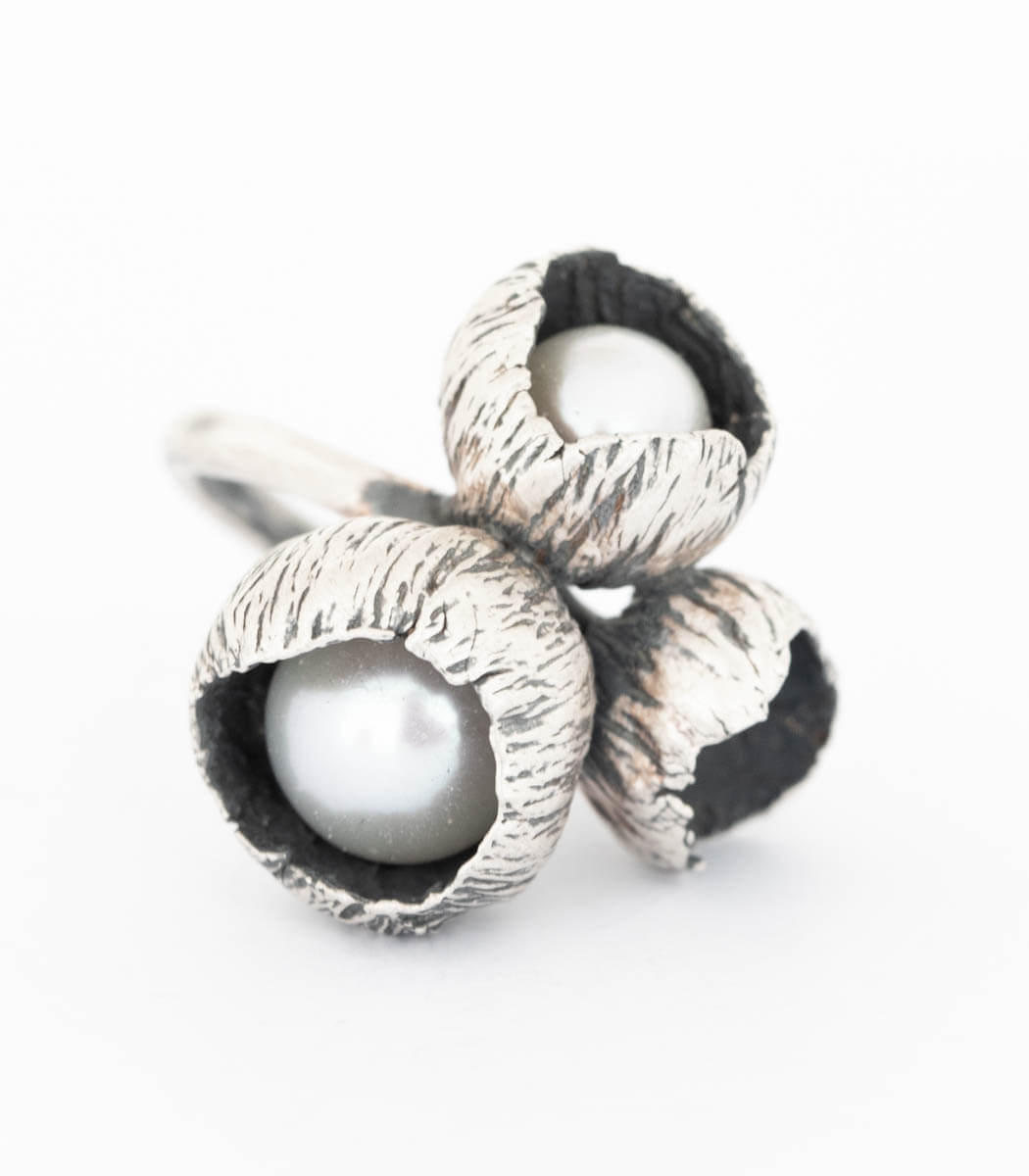 Silber Ring 3 Blüten Gr. 52