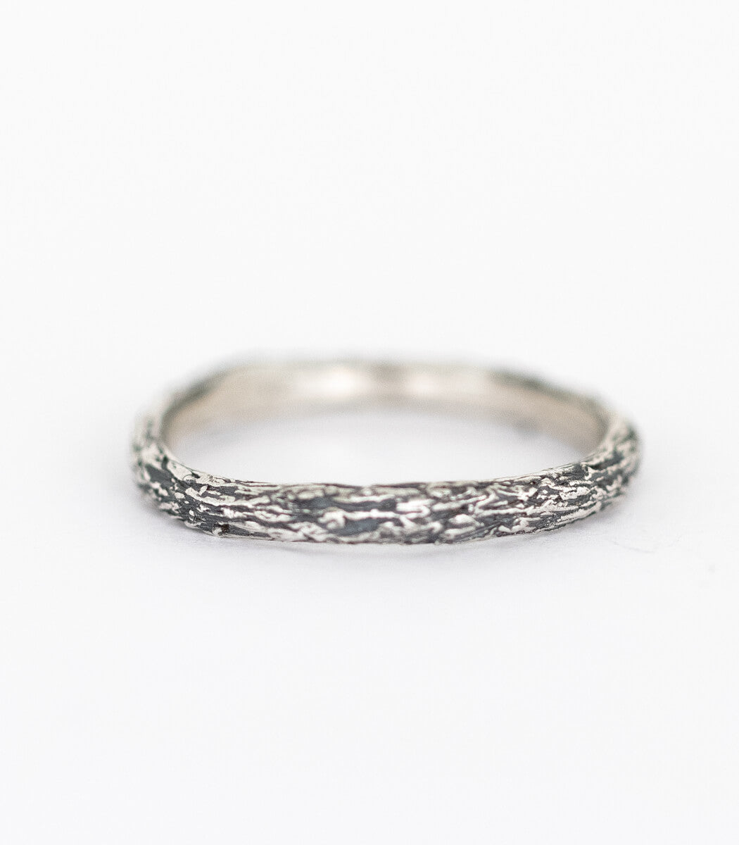 Ring Silber Baumrinde Gr.58