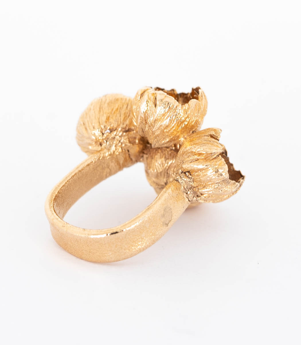Bronze Ring 4 Blüten Gr. 52