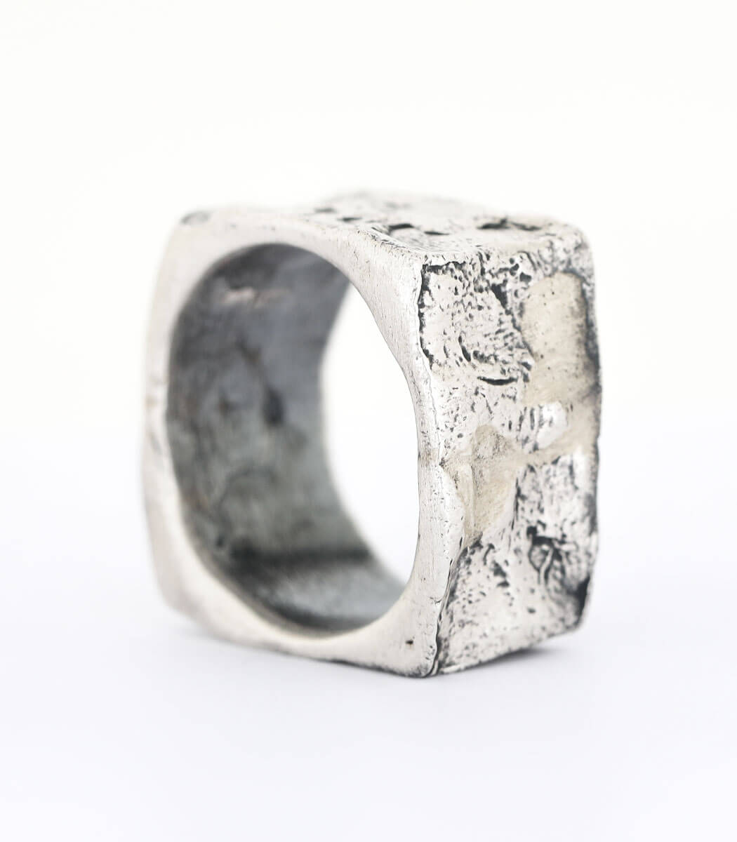 Silber Ring Steinstruktur Gr. 61