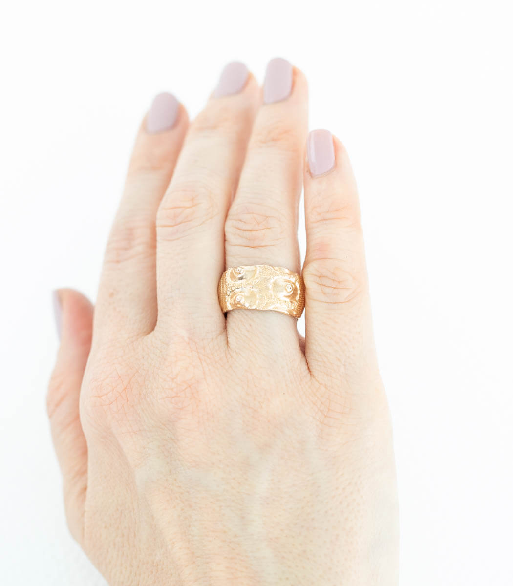 Bronze Ring Seeigel Gr. 57
