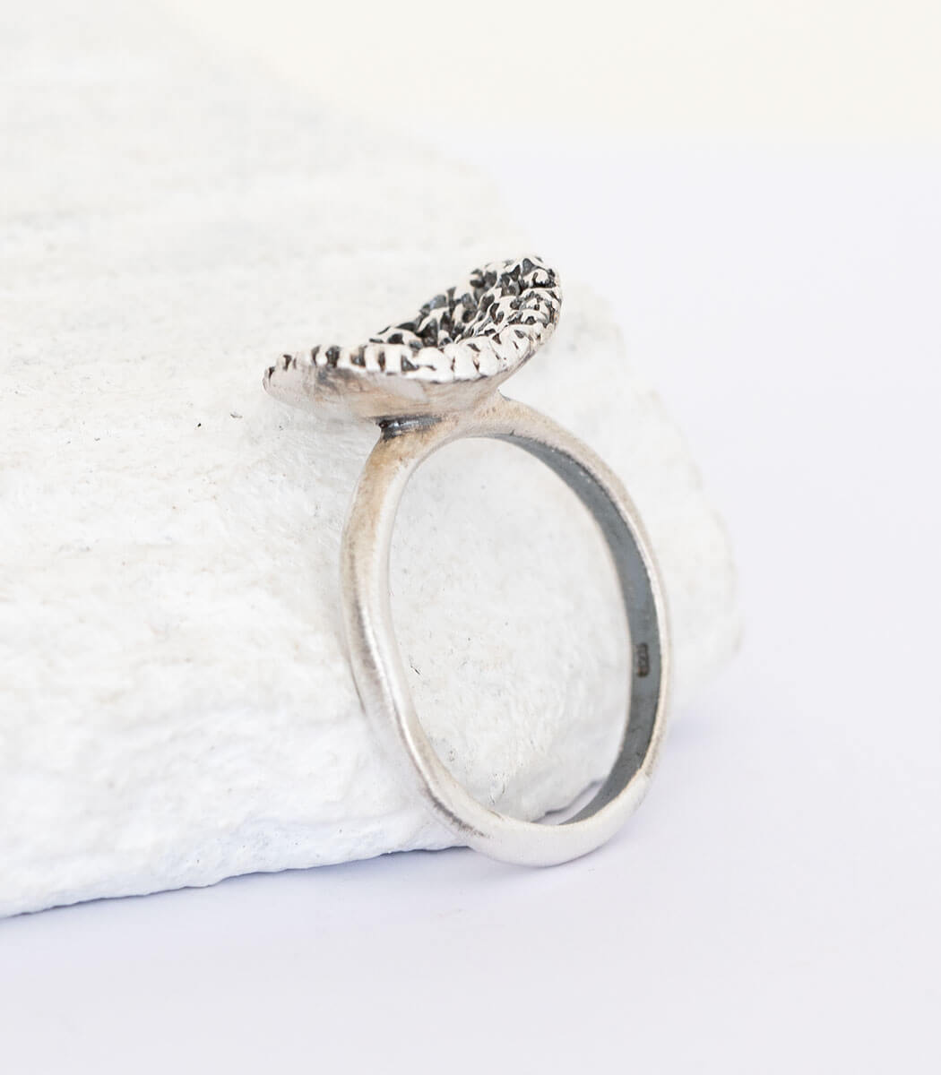 Silber Ring Korallenstruktur Gr. 57