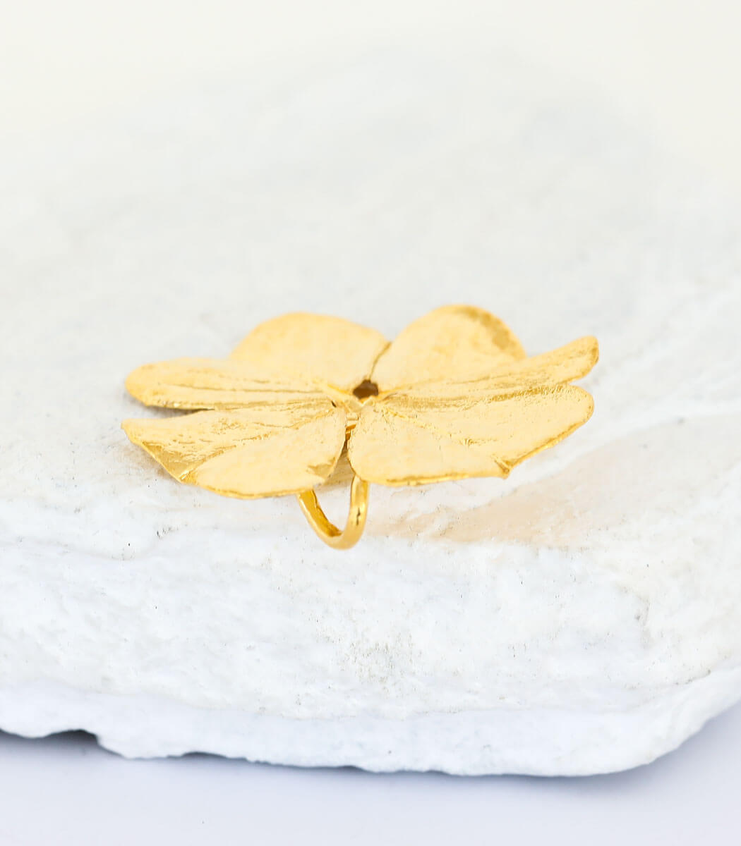 Gold Anhänger Glücksklee