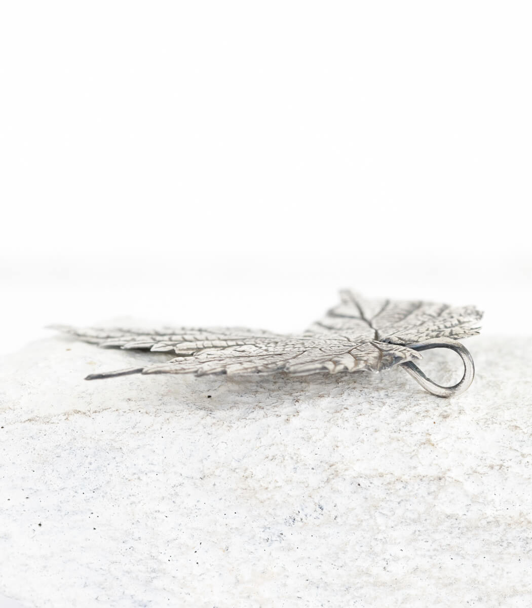 Silber Anhänger Hopfenblatt