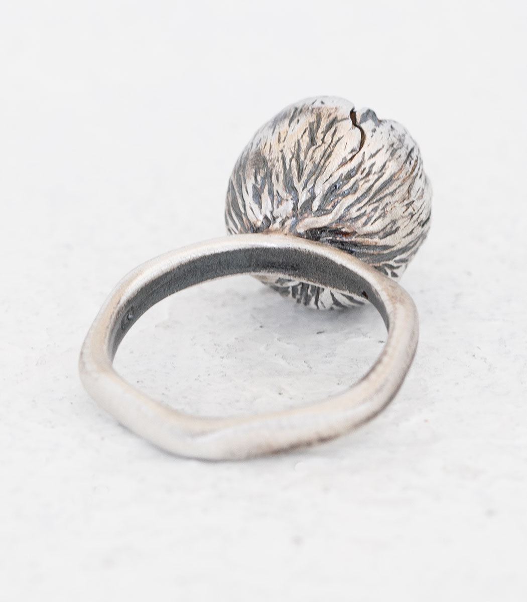 Silber Ring Blüte Perle Gr. 52
