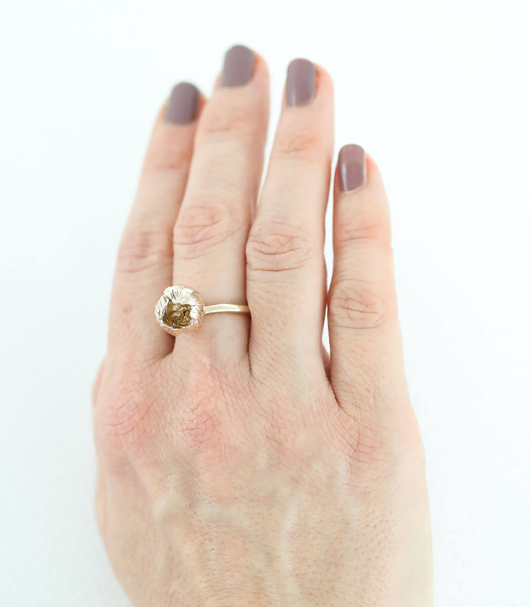 Bronze Ring Blüte Gr. 59