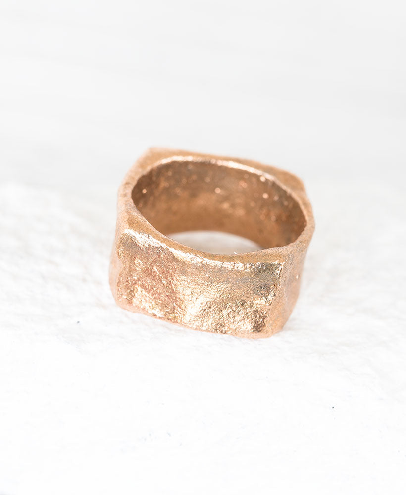 Bronze Ring Steinstruktur Gr. 55