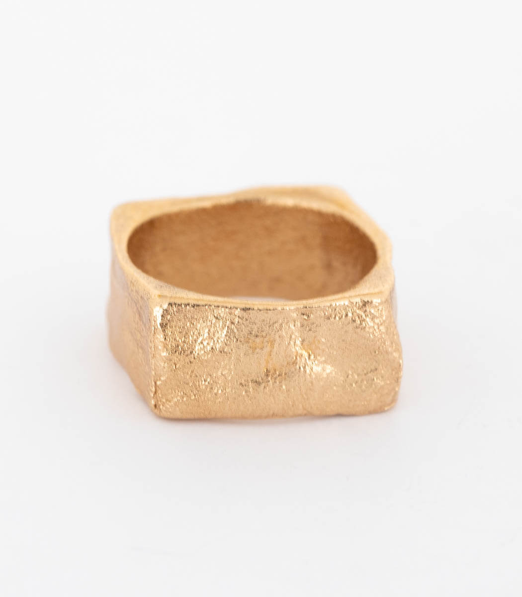 Bronze Ring Steinstruktur Gr. 56