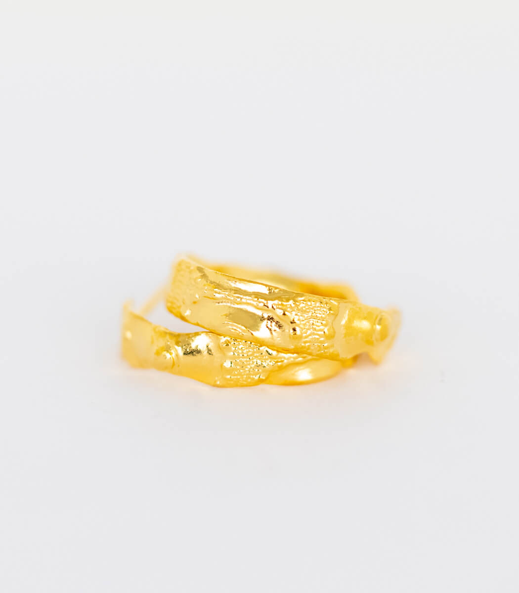 Gold Creolen Seeigel