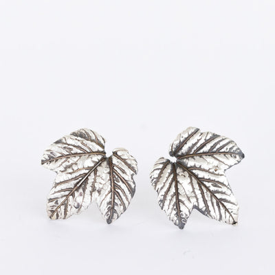 Maple Stud Earrings Silver