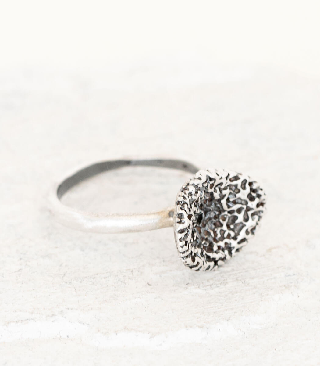 Silber Ring Korallenstruktur Gr. 57