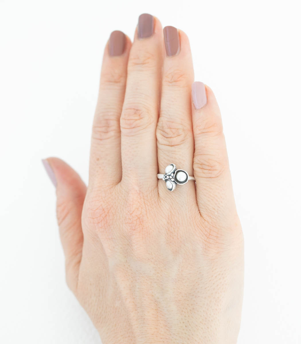 Silber Ring Blütenkelch Gr. 55