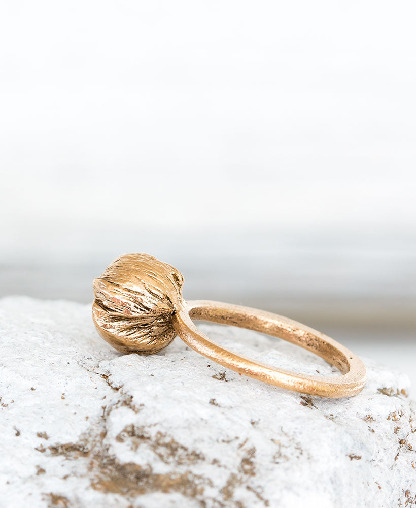 Bronze Ring Blüte Gr. 50