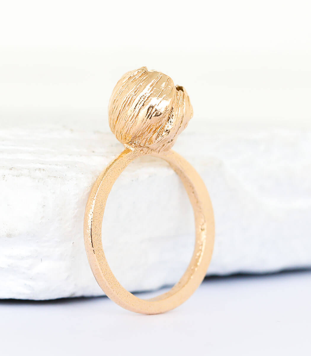 Bronze Ring Blüte Gr. 59