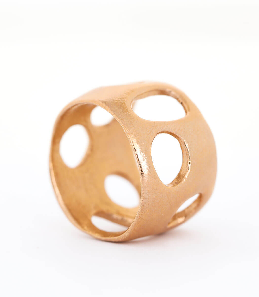 Bronze Ring Lochgestein Gr. 57