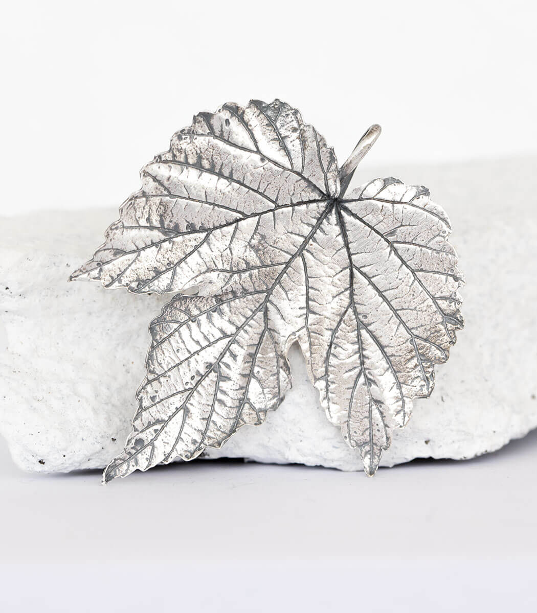Silber Anhänger Hopfenblatt