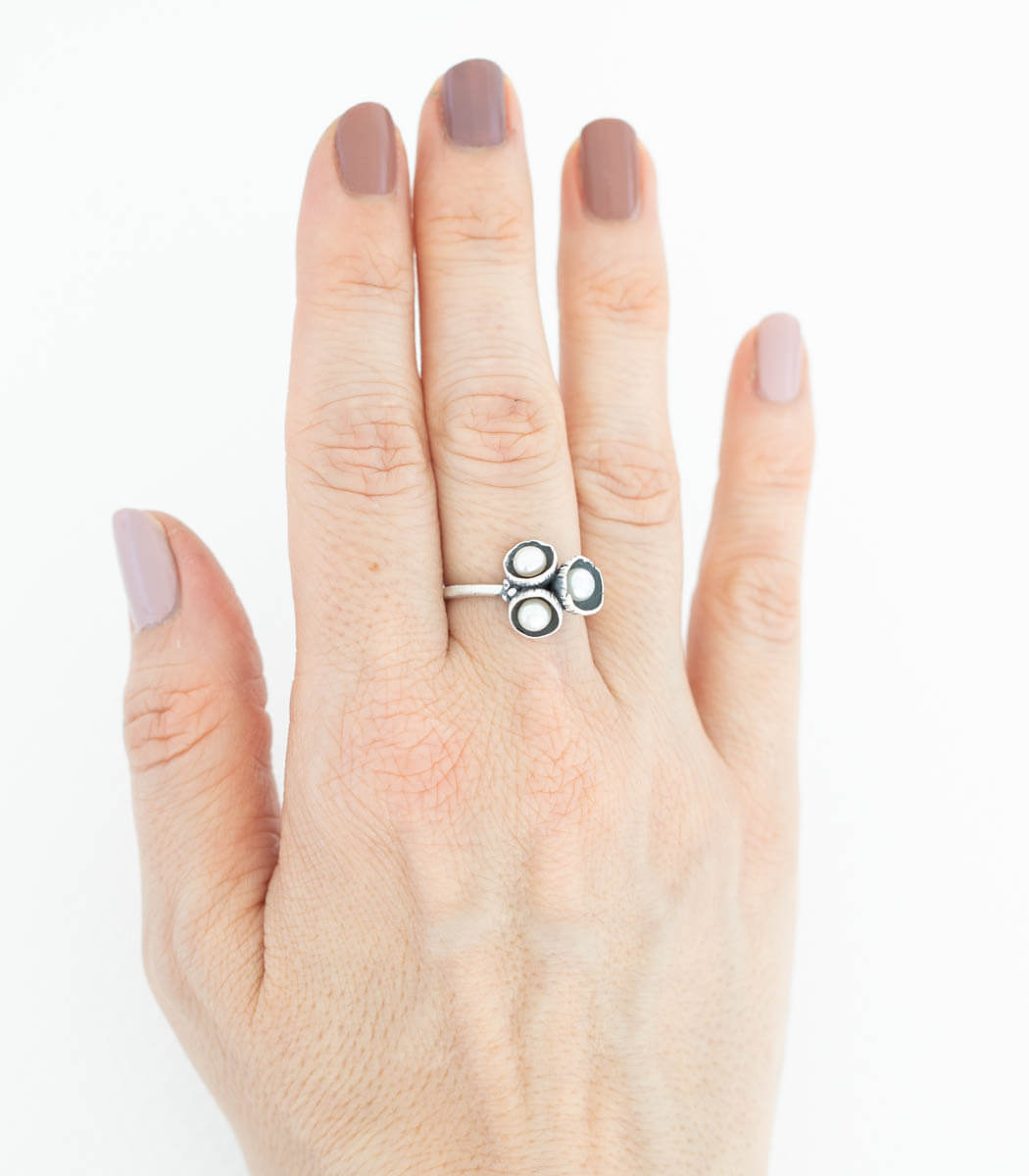 Silber Ring Blütenkelch Gr. 57