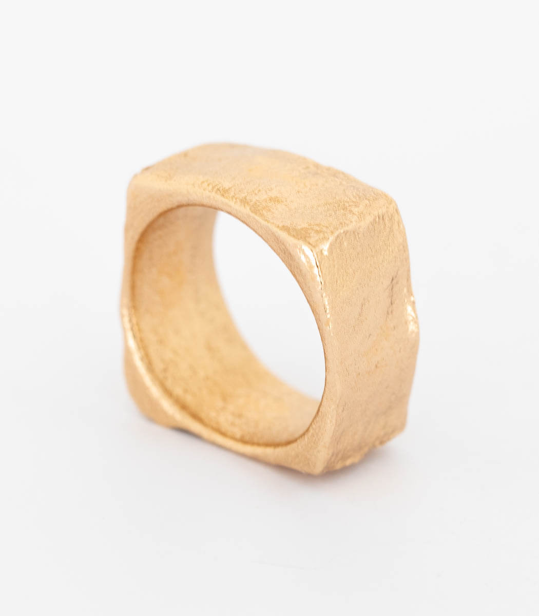 Bronze Ring Steinstruktur Gr. 56