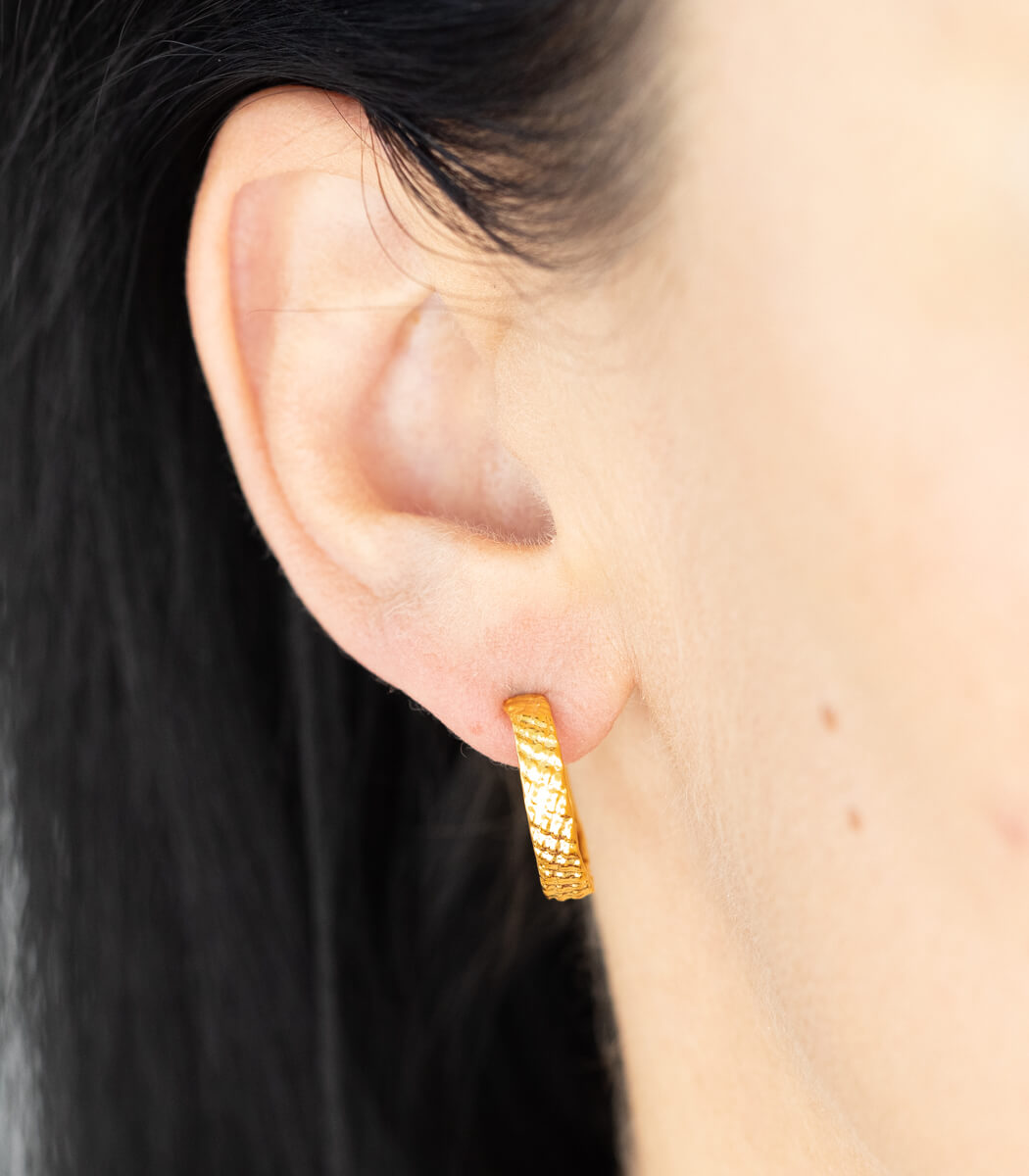 Gold Creolen Muschel