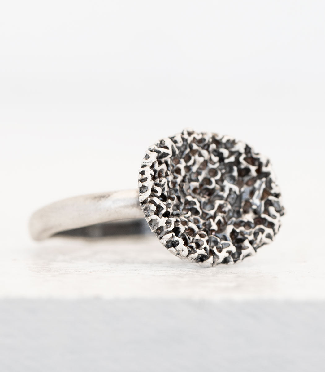 Silber Ring Korallenstruktur Gr. 55