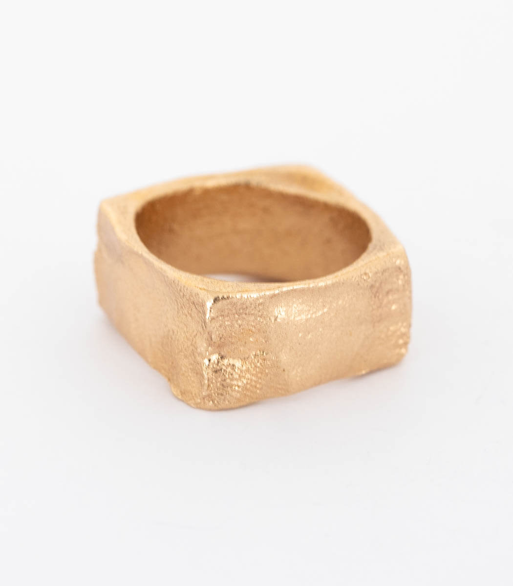 Bronze Ring Steinstruktur Gr. 56