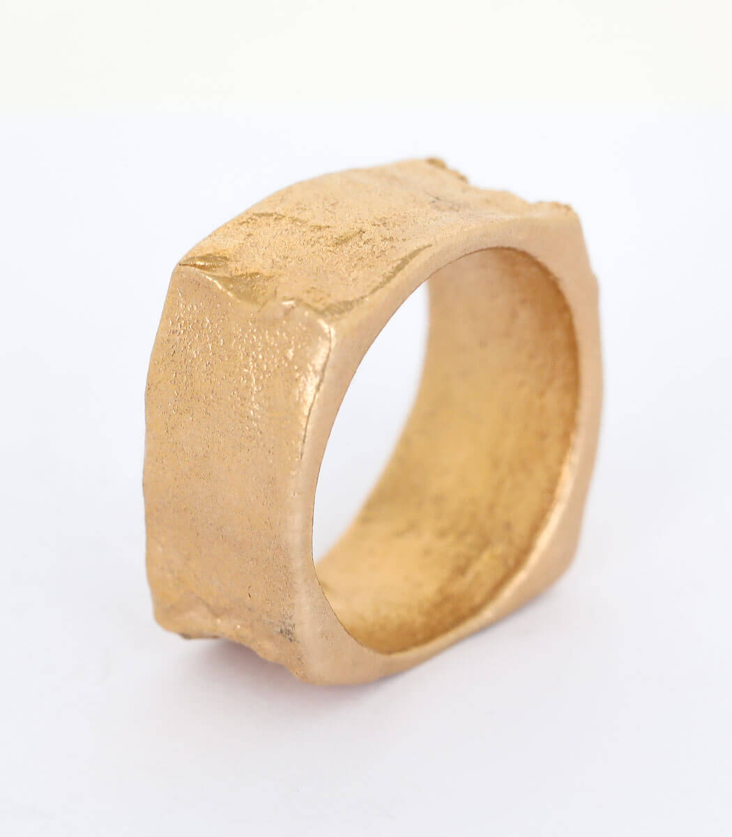 Bronze Ring Steinstruktur Gr. 68