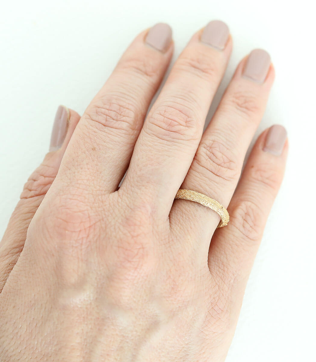 Bronze Ring Baumrinde Gr. 48