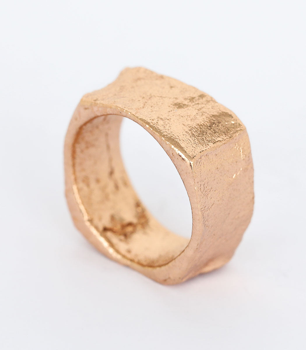 Bronze Ring Steinstruktur Gr. 56