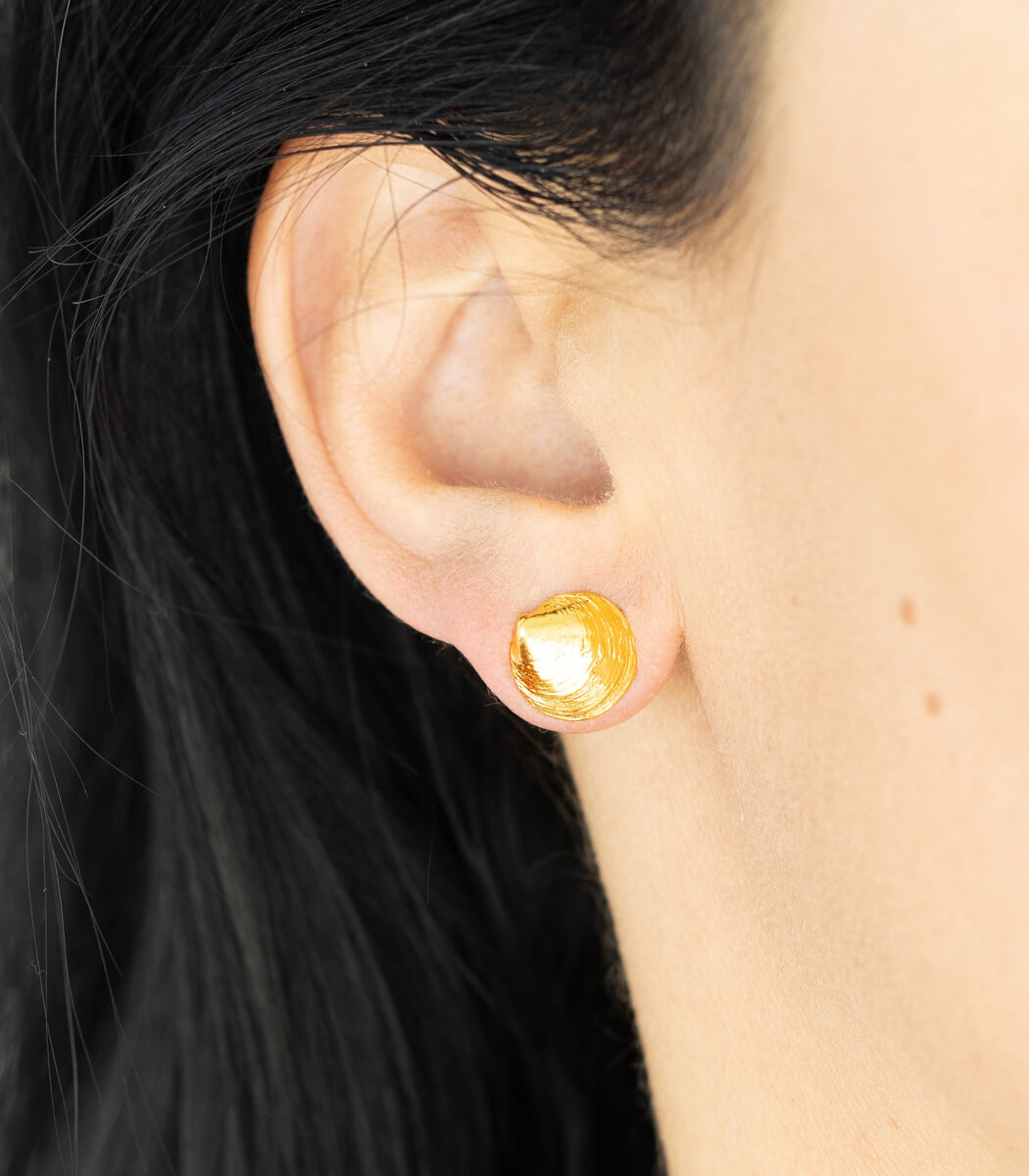 Gold Ohrstecker Muschel