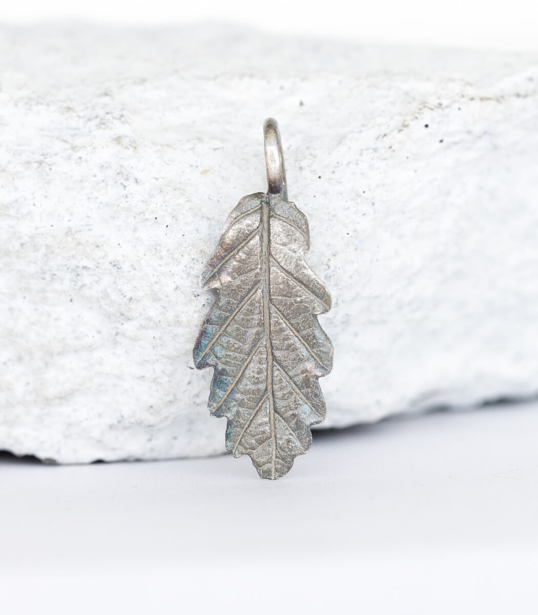 Silber Anhänger Eichenblatt
