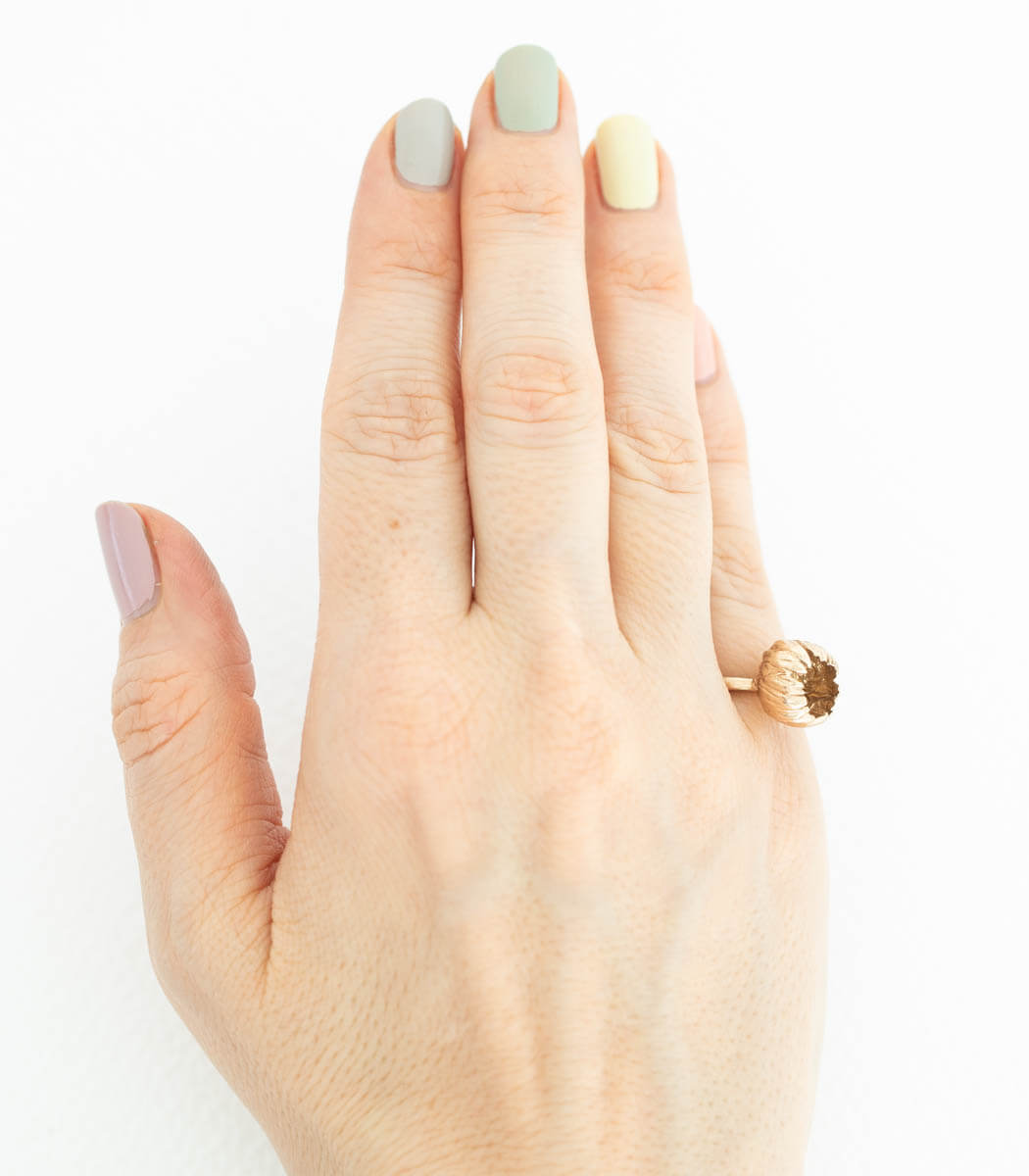 Bronze Ring Blüte Gr. 49