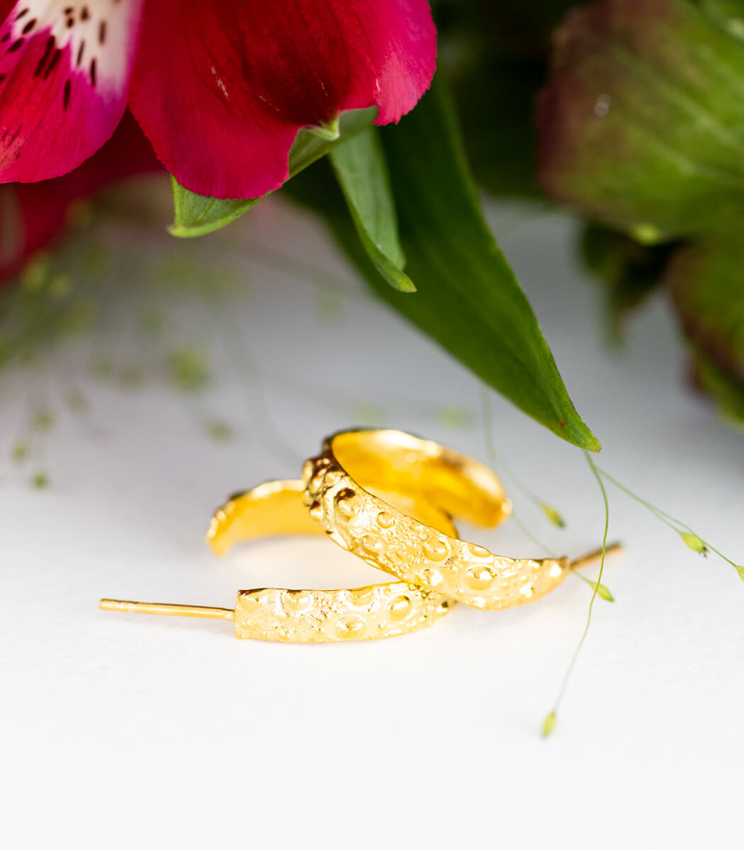 Gold Creolen Seeigel