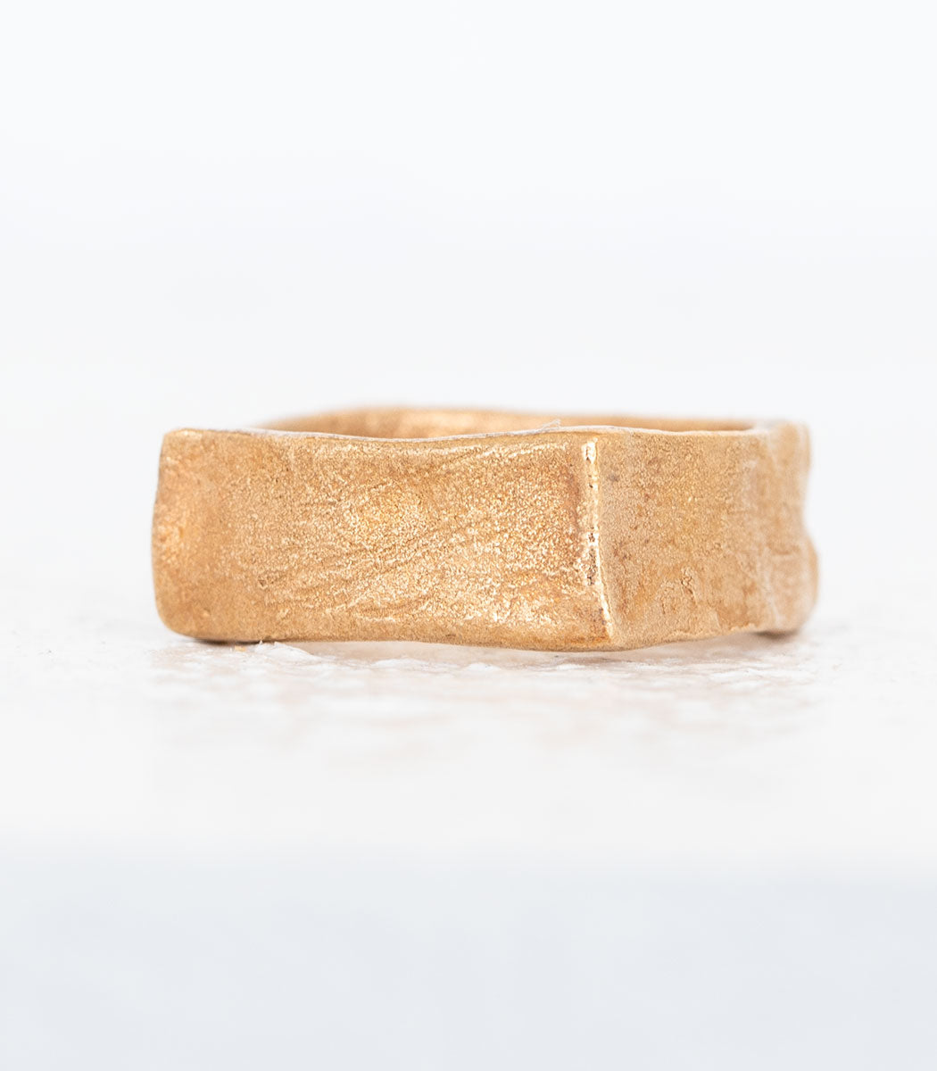 Bronze Ring Steinstruktur schmal Gr. 56