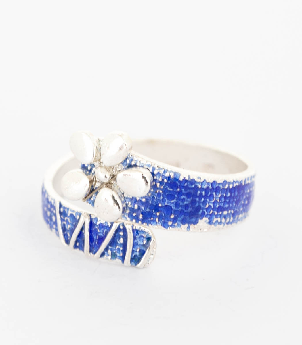 Silber Ring Blume Gr. 63
