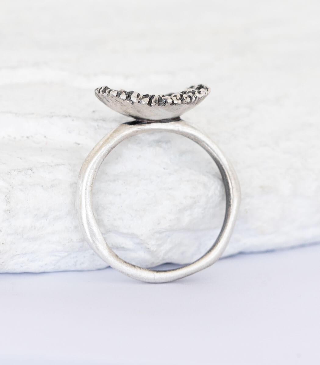 Silber Ring Korallenstruktur Gr. 56
