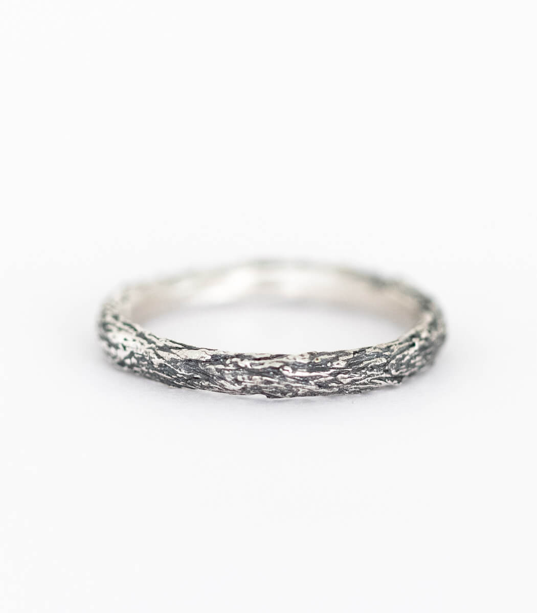 Ring Silber Baumrinde Gr.52