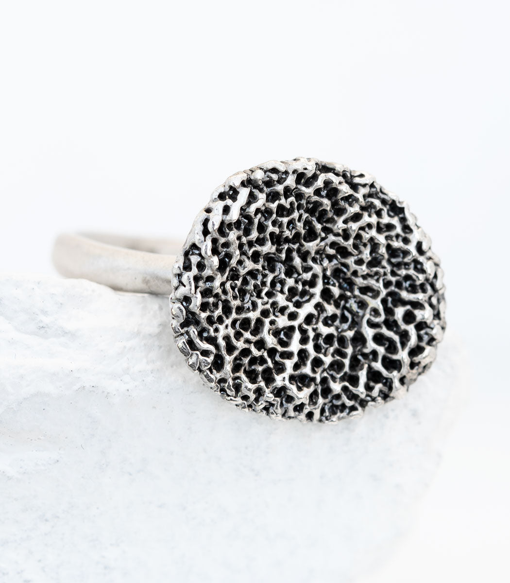 Silber Ring Korallenstruktur Gr. 59