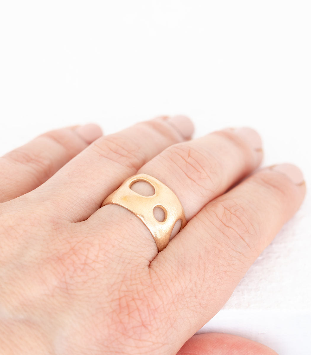 Bronze Ring Lochgestein Gr. 59