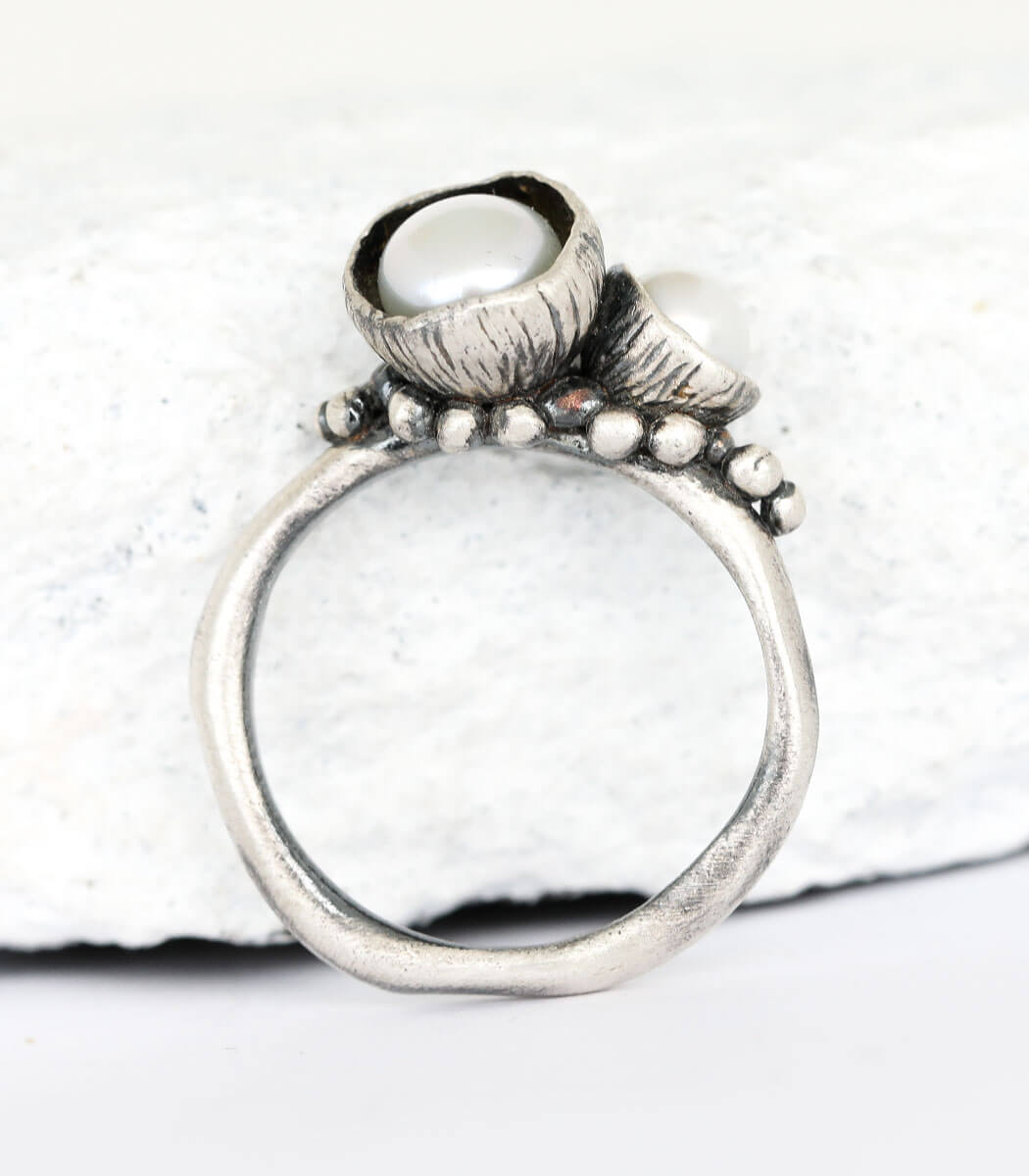 Silber Ring Blütenkelch Gr. 57