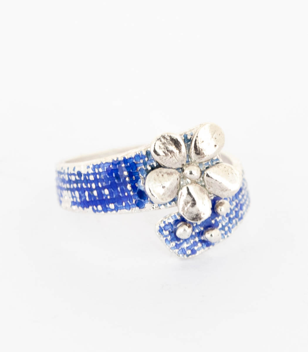 Silber Ring Blume Gr. 55